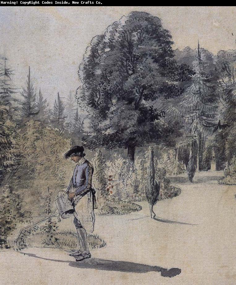 SANDBY, Paul The Flower garden at Nunebam Courtney